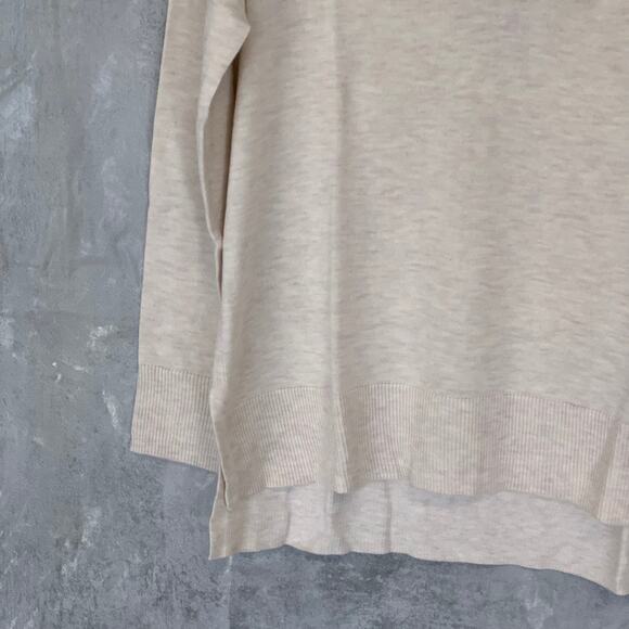CHELSEA28 Beige Oatmeal Light Heather V-Neck Pullover Sweater SZ XXS - Picture 6 of 9
